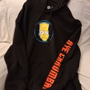 Black Hoodie with Bart Simpson Graphic